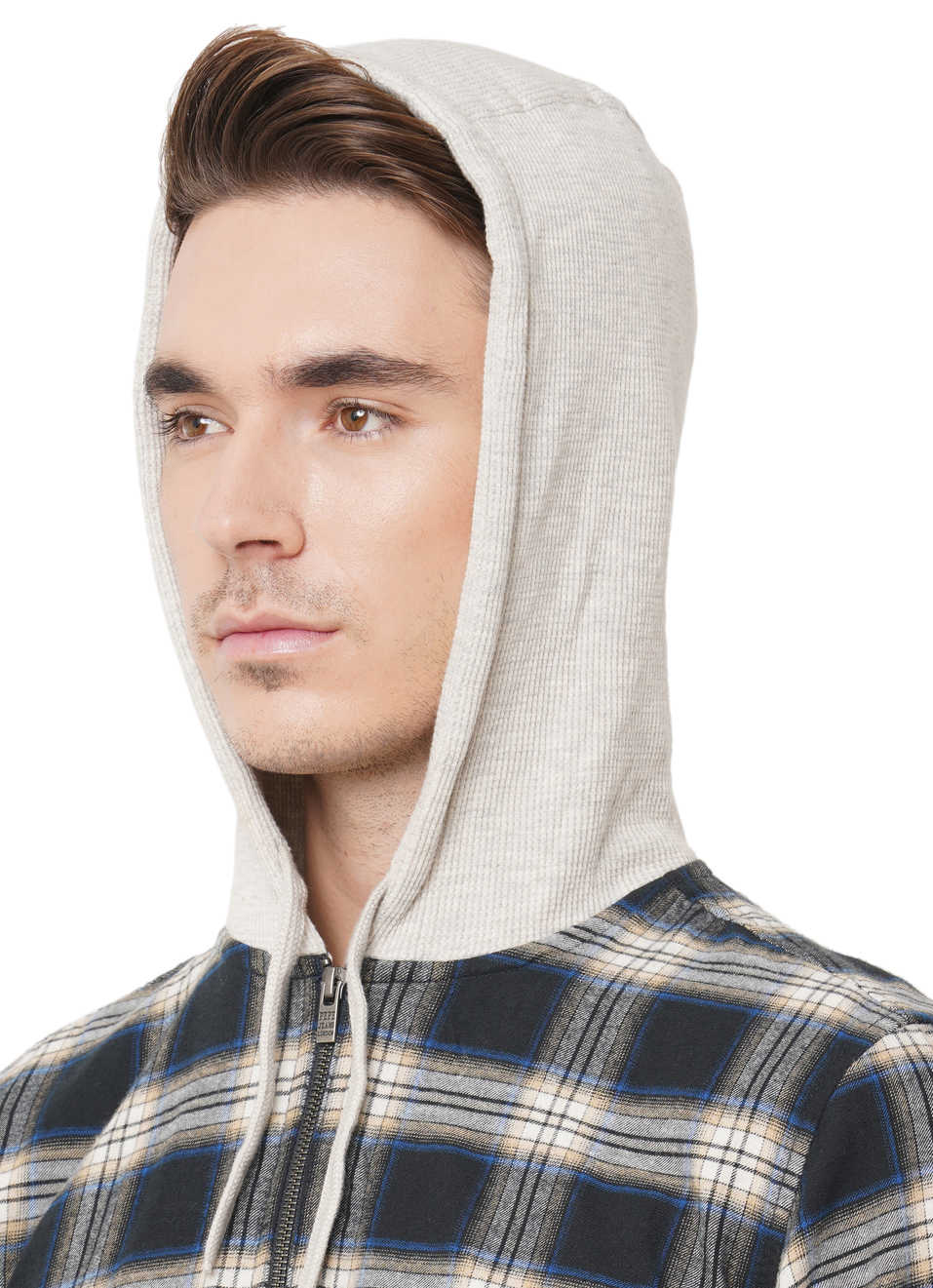 Solarte Shiruku Zip Through Check Shirt, , large image number 7