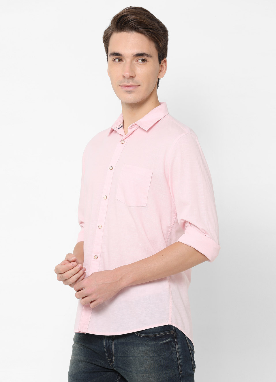 Dibo Solid Cotton Slub Shirt., , large image number 2