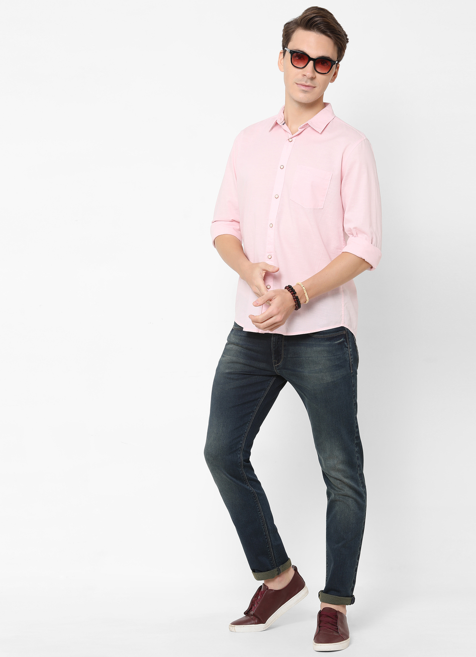 Dibo Solid Cotton Slub Shirt., , large image number 3