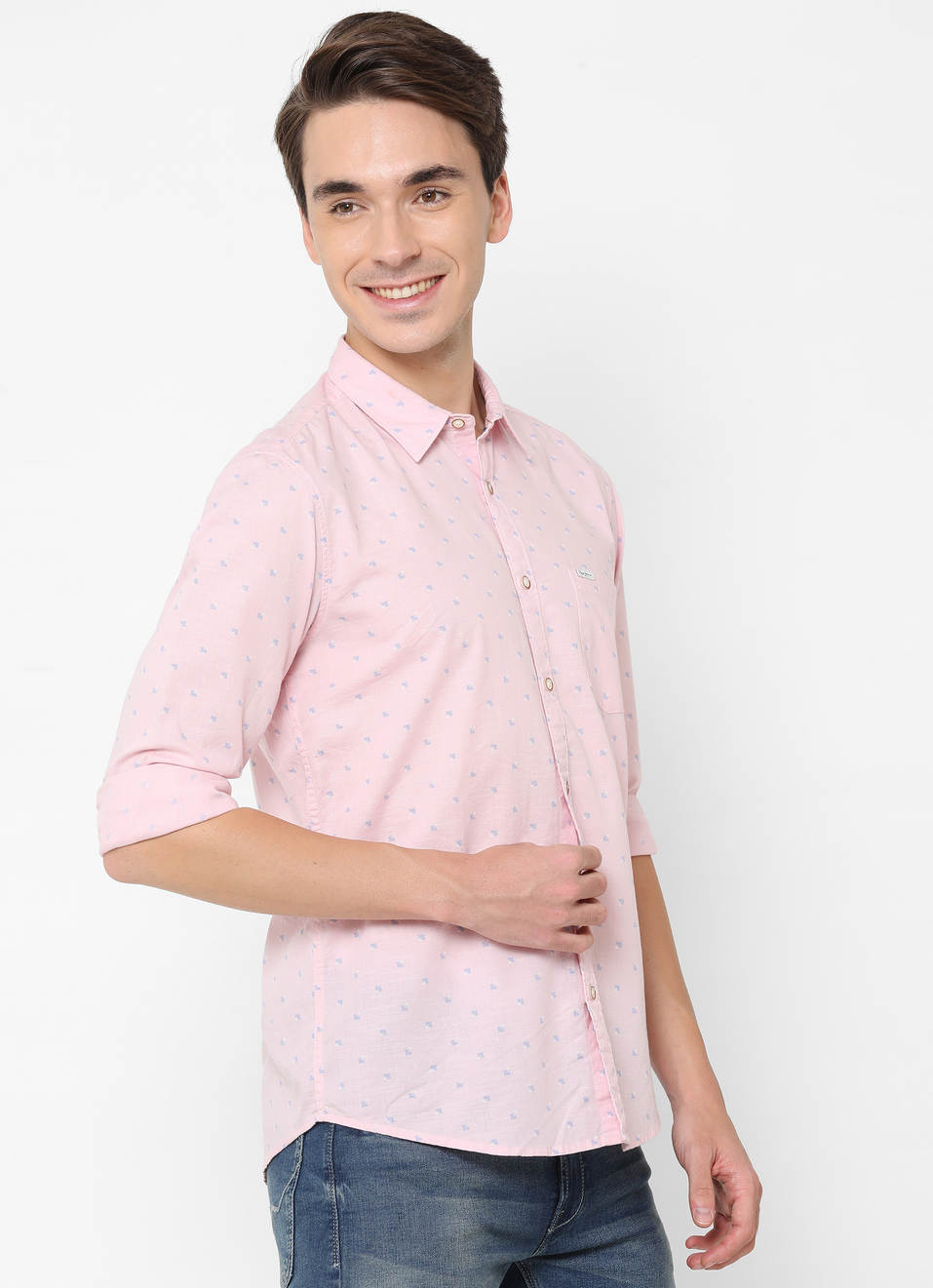 Gunman Printed Slub Cotton Shirt, , large image number 6