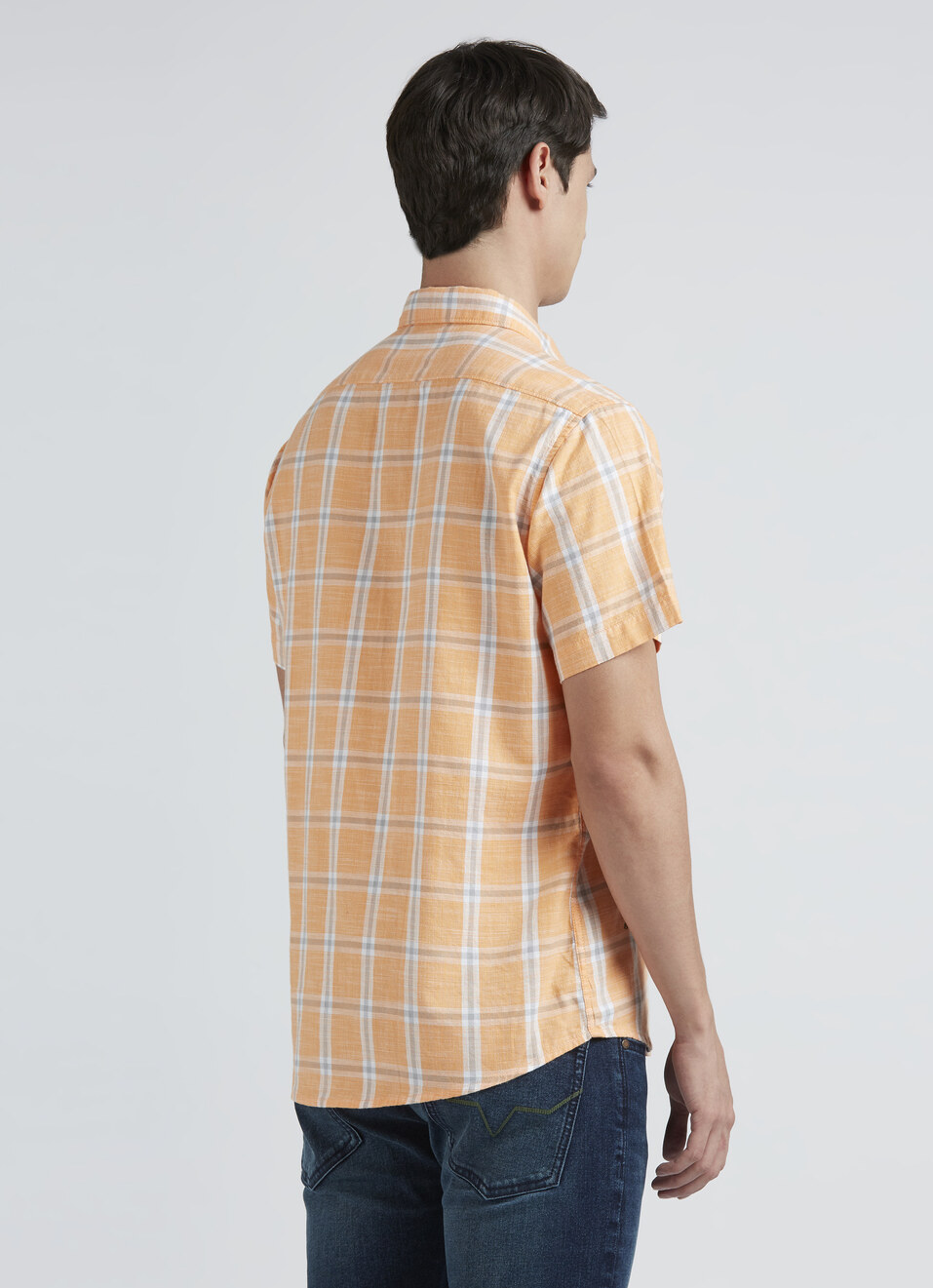 Orange Check Short Sleeve Shirt, , large image number 2