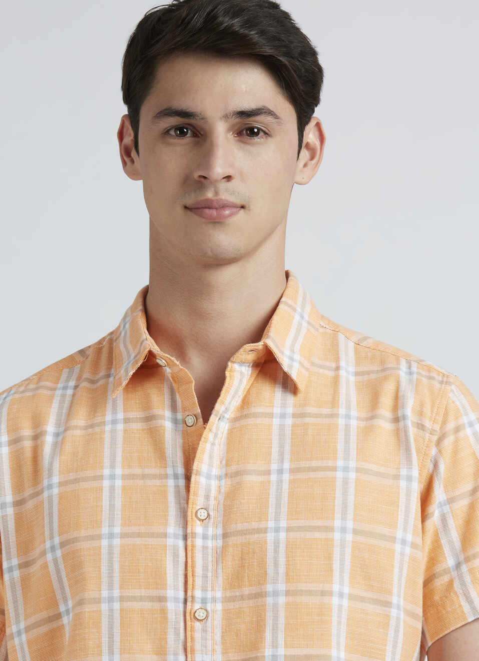 Orange Check Short Sleeve Shirt, , large image number 4