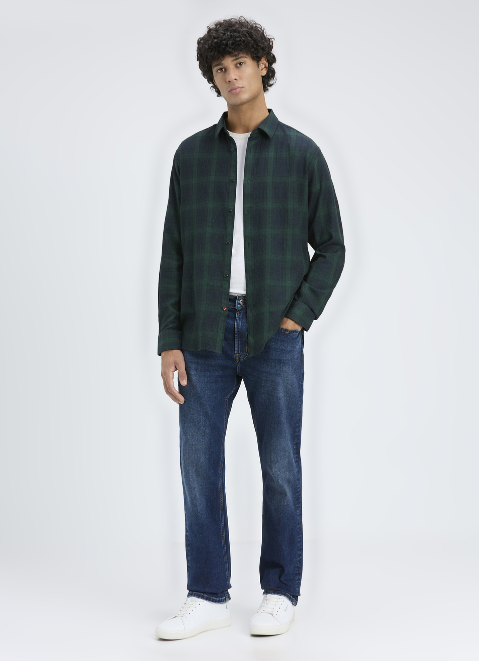 Men Green Check Regular Fit Full Sleeve Shirt, , large image number 5