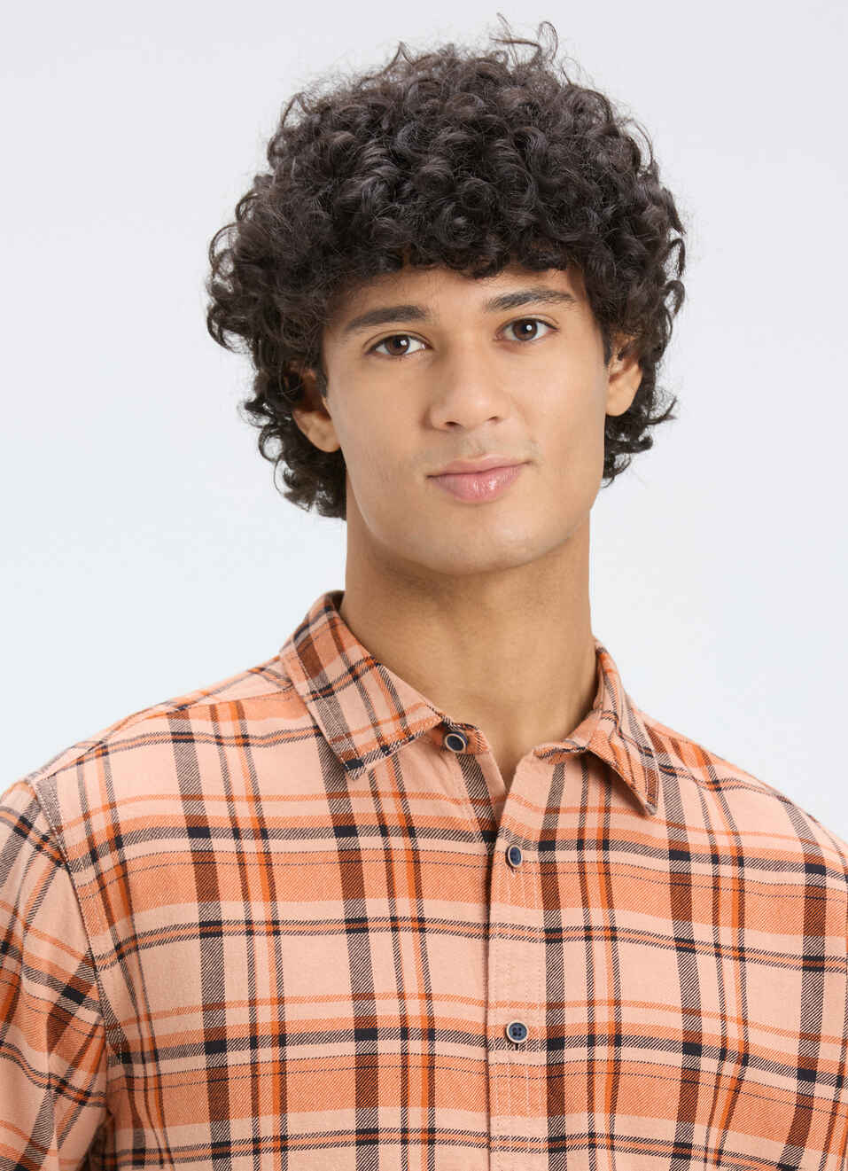 Men Orange Blotch Check Full Sleeve Shirt, , large image number 4