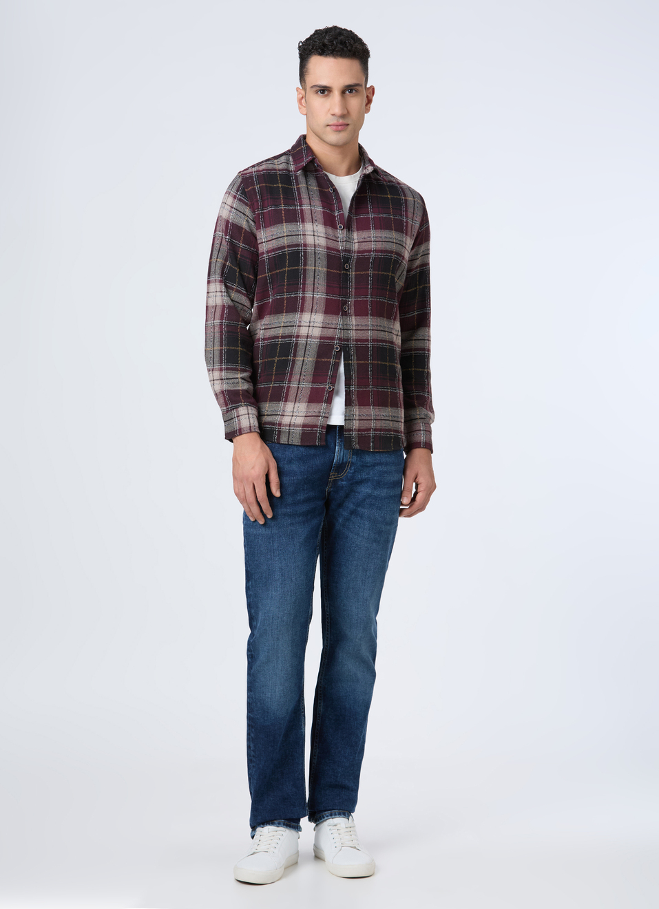 Men Red Check Full Sleeve Shirt, , large image number 5