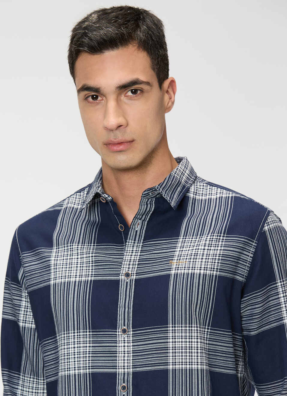 Men White Check Full Sleeve Shirt, , large image number 4
