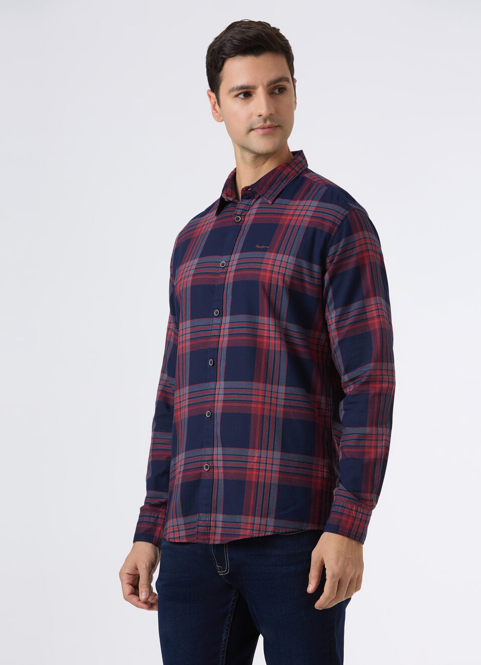 Men Navy Check Full Sleeve Shirt, , large image number 3