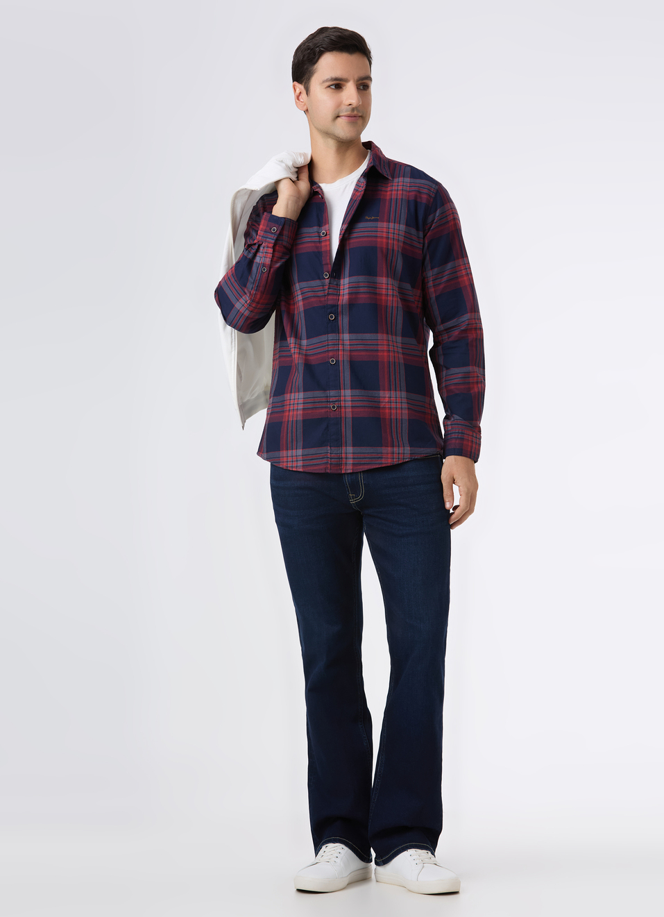 Men Navy Check Full Sleeve Shirt, , large image number 5