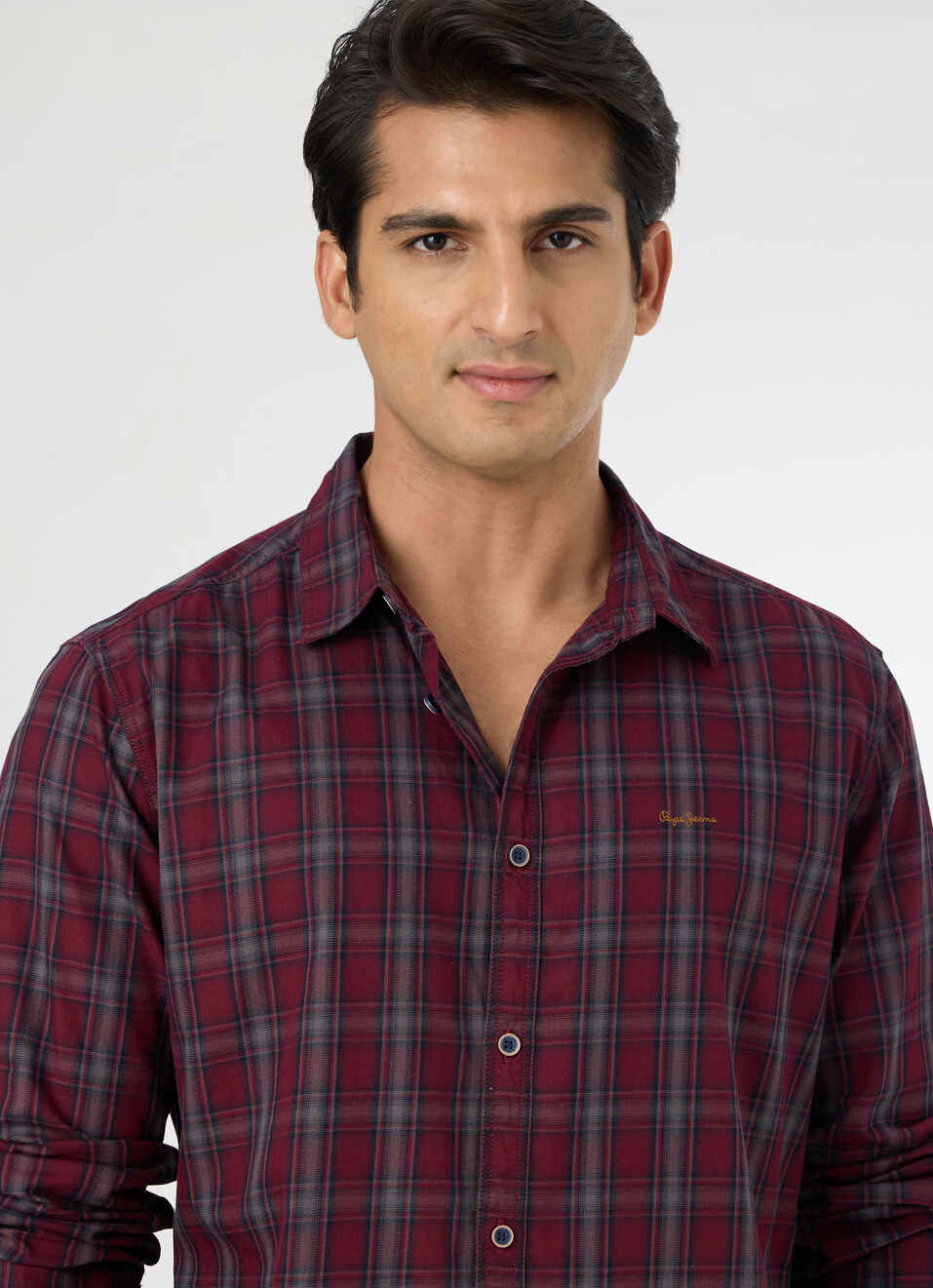 Men Purple Checked Shirt, , large image number 4
