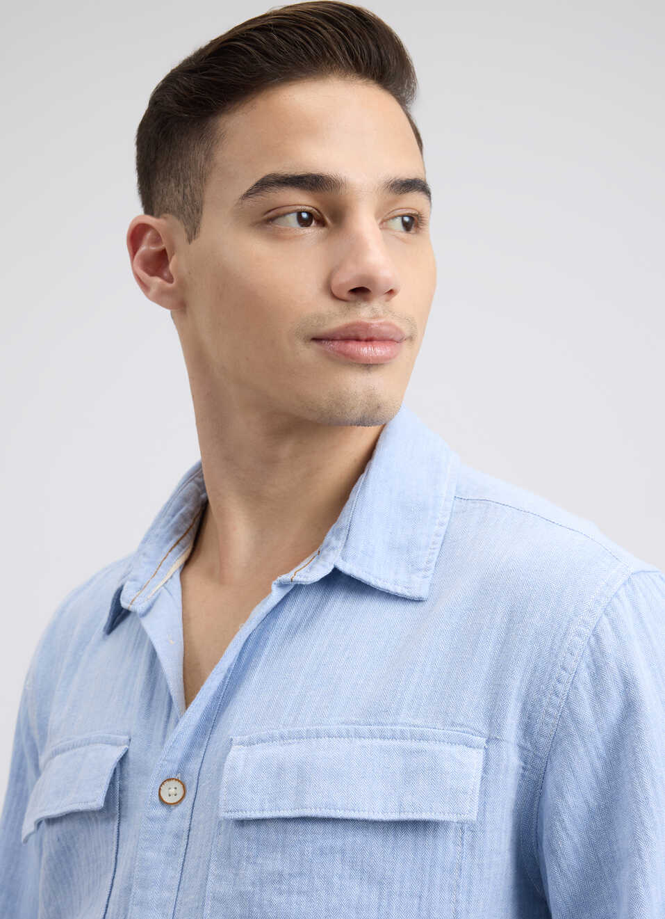 Men Blue Full Sleeve Oversized Shirt, , large image number 4