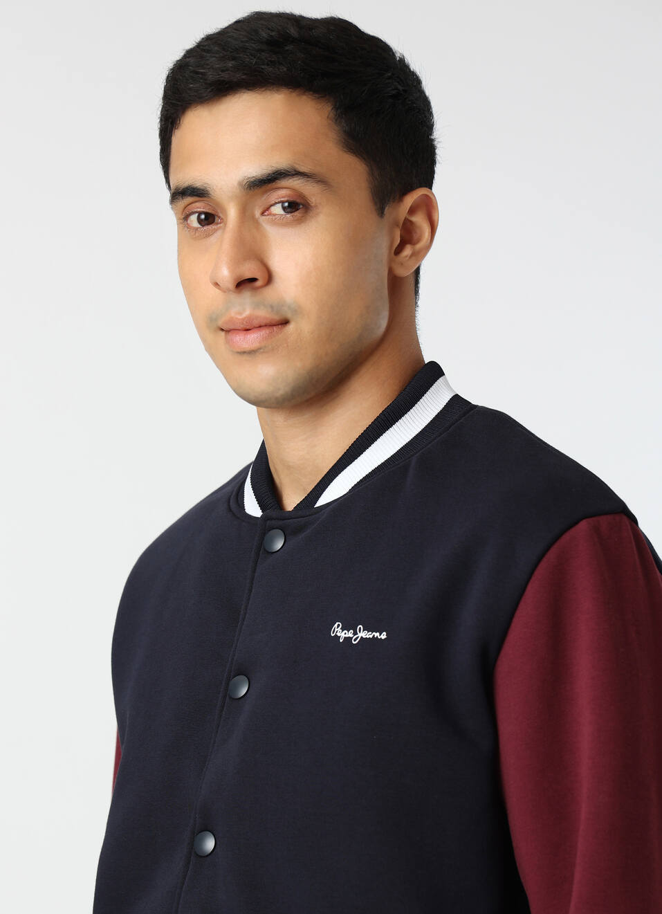 Men Beige Union Jack Back Print Varsity Jacket , , large image number 4