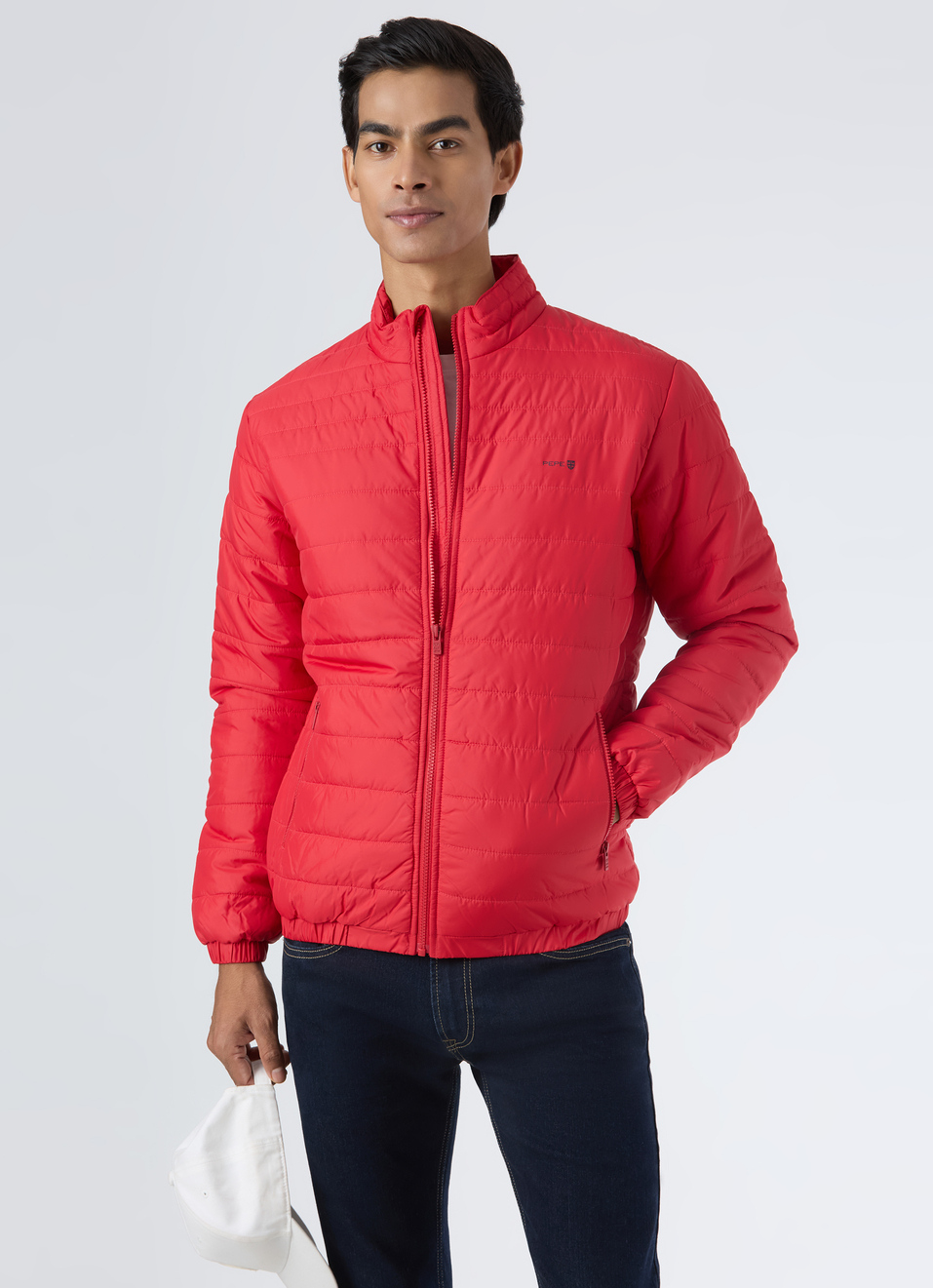 Men Red Quilted Puffer Jacket, , large image number 0