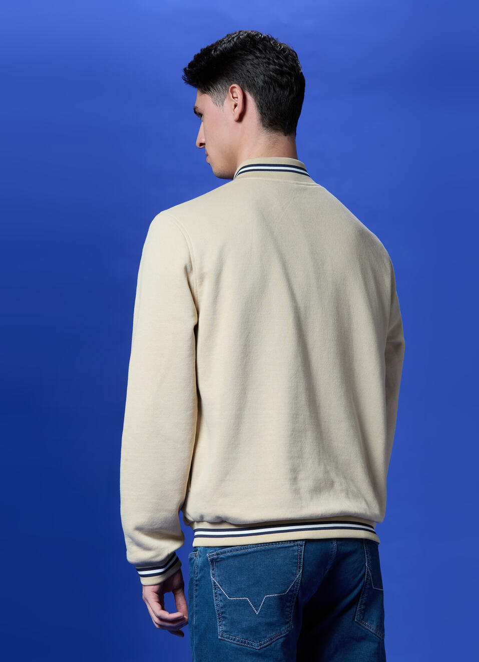 Fawn Baseball Neck Full Sleeve Lightweight Sweatshirt, , large image number 2