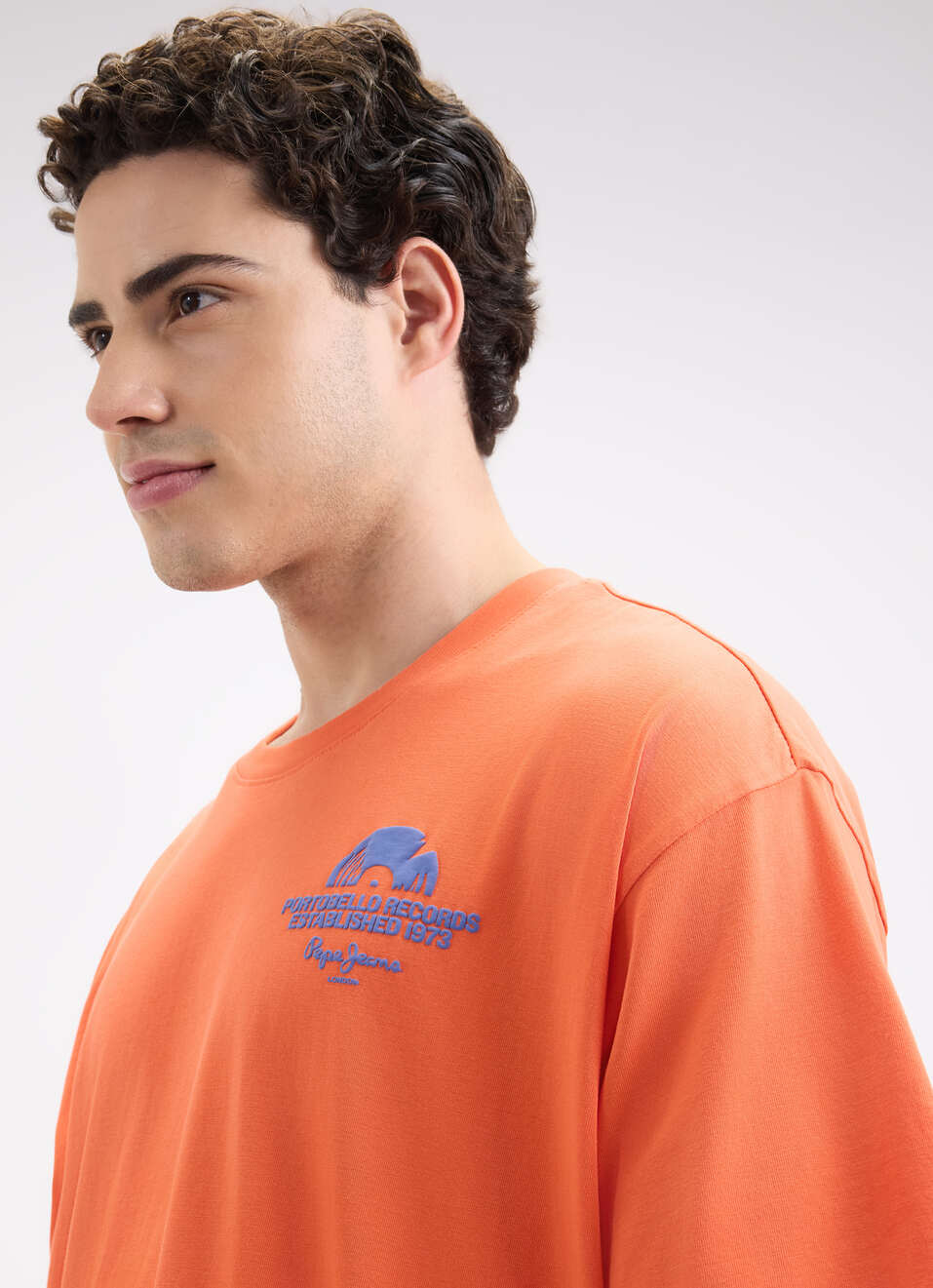 Men Orange Graphic Print Short Sleeve T-shirt, , large image number 4