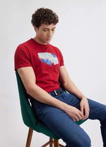 T-shirt Express Homme - Col Rond - 100% Coton - Rouge - Taille S