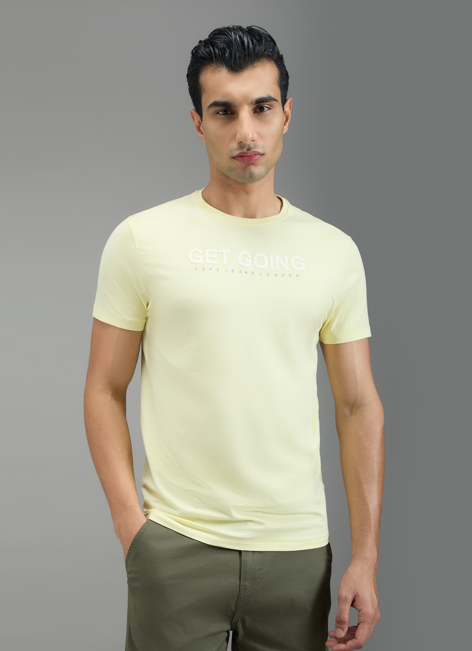 Men Blue Short Sleeve Stretch T-shirt, , large image number 1