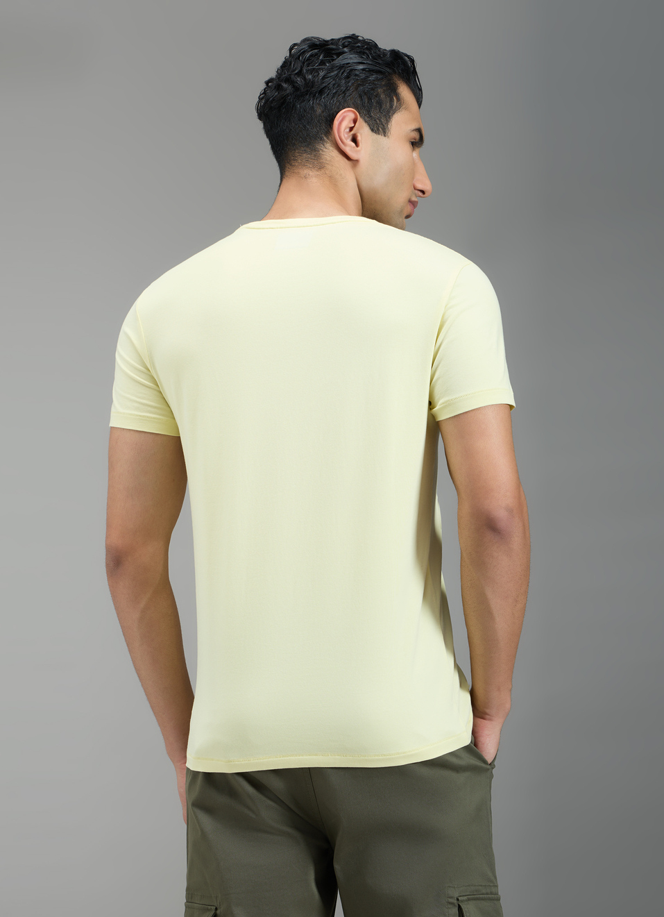 Men Blue Short Sleeve Stretch T-shirt, , large image number 2
