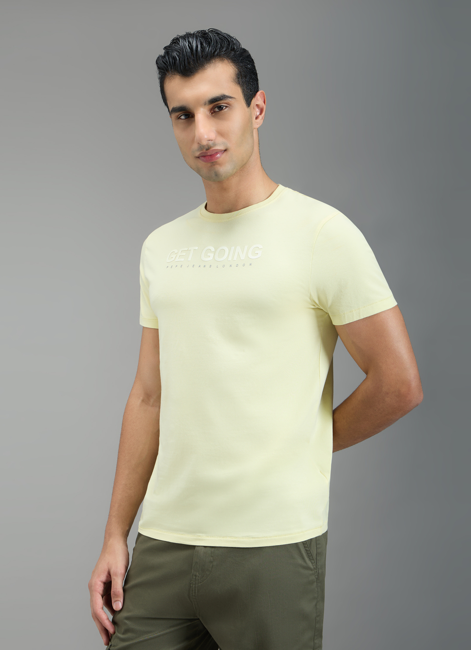 Men Blue Short Sleeve Stretch T-shirt, , large image number 3