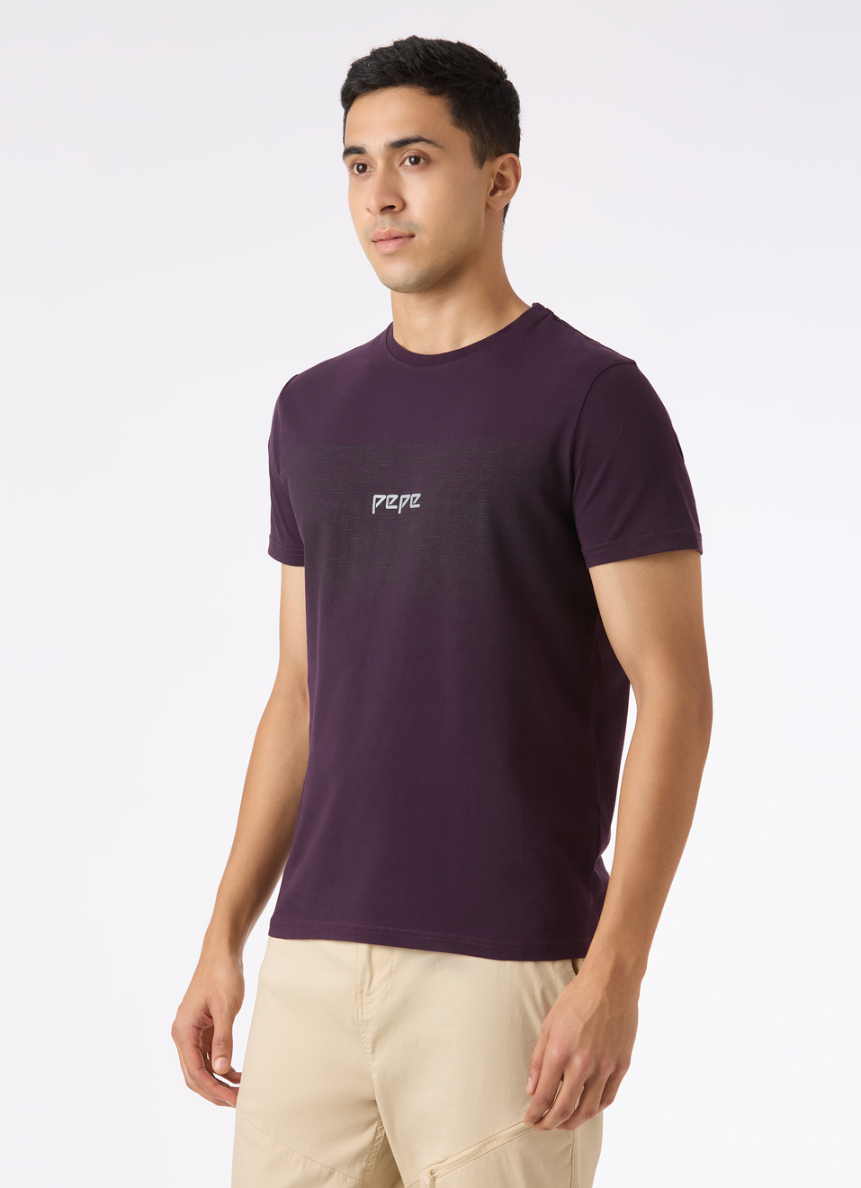 Men Purple Abstract Print Short Sleeve T-shirt, , large image number 3