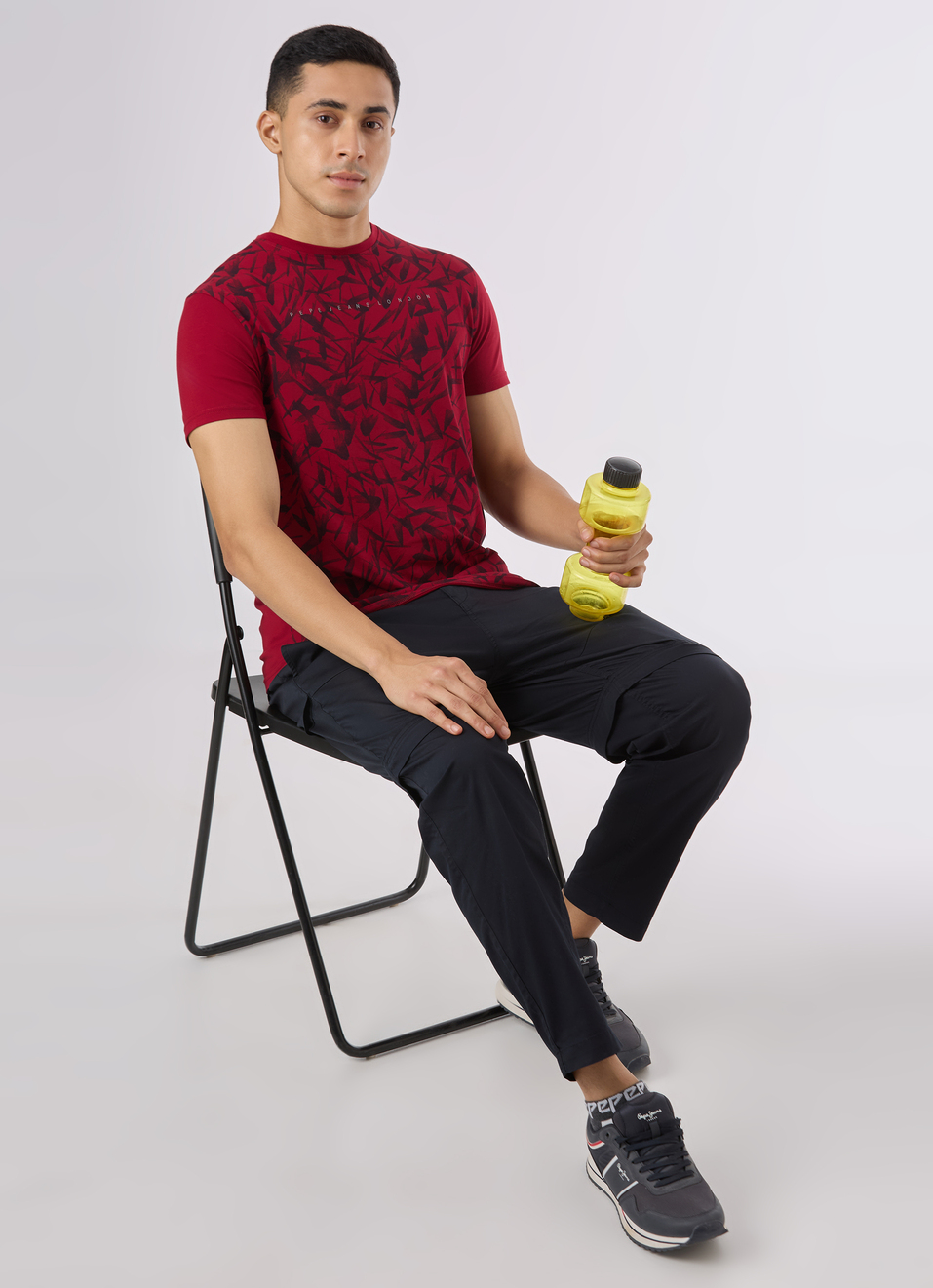 Men Red Abstract Print Short Sleeve  T-shirt, , large image number 5