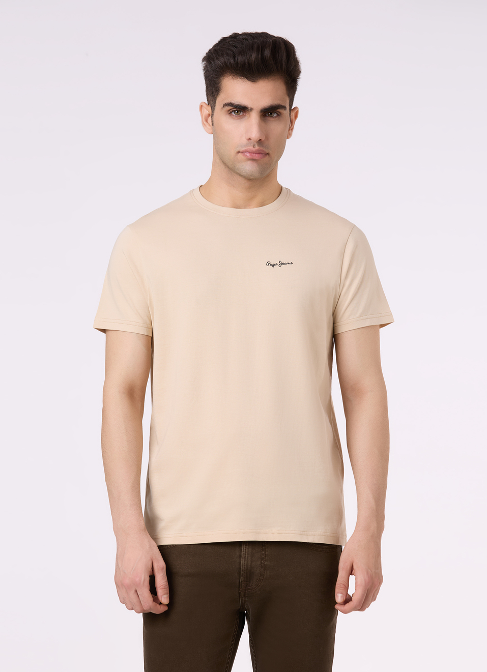 Men Ivory Back Graphic Print Short Sleeve T-shirt, , large image number 1