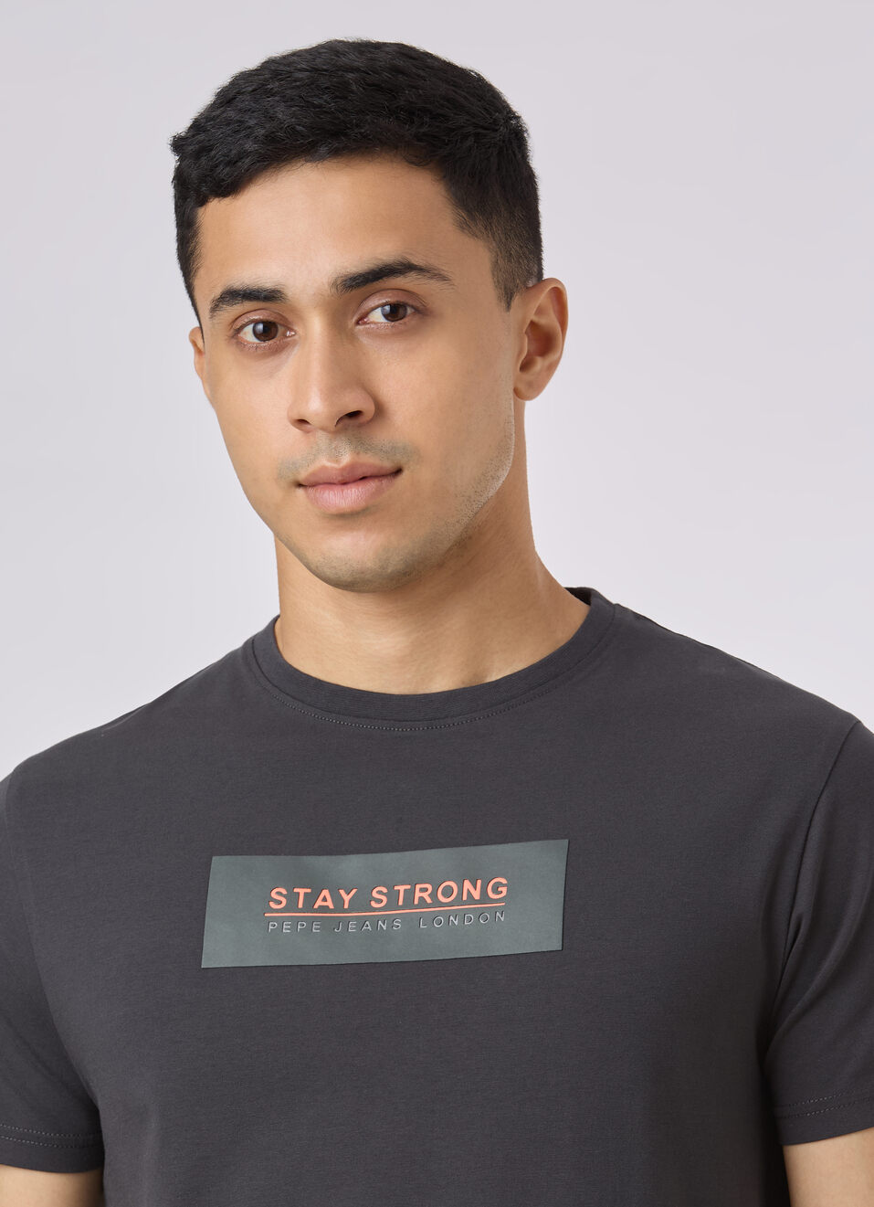 Men Grey Crew Neck Slim Fit T-shirt, , large image number 4