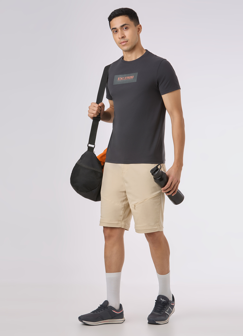 Men Grey Crew Neck Slim Fit T-shirt, , large image number 5