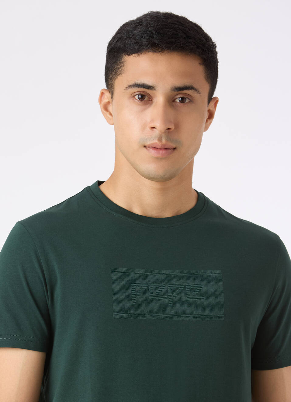 Men Black Textured Print Slim Fit T-Shirt, , large image number 4