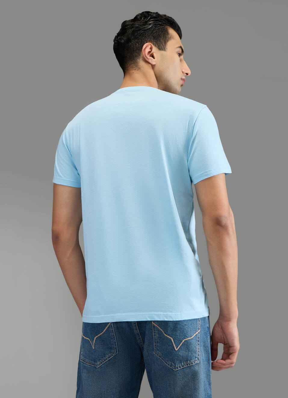Men Blue Graphic Print Slim Fit T-shirt, , large image number 2