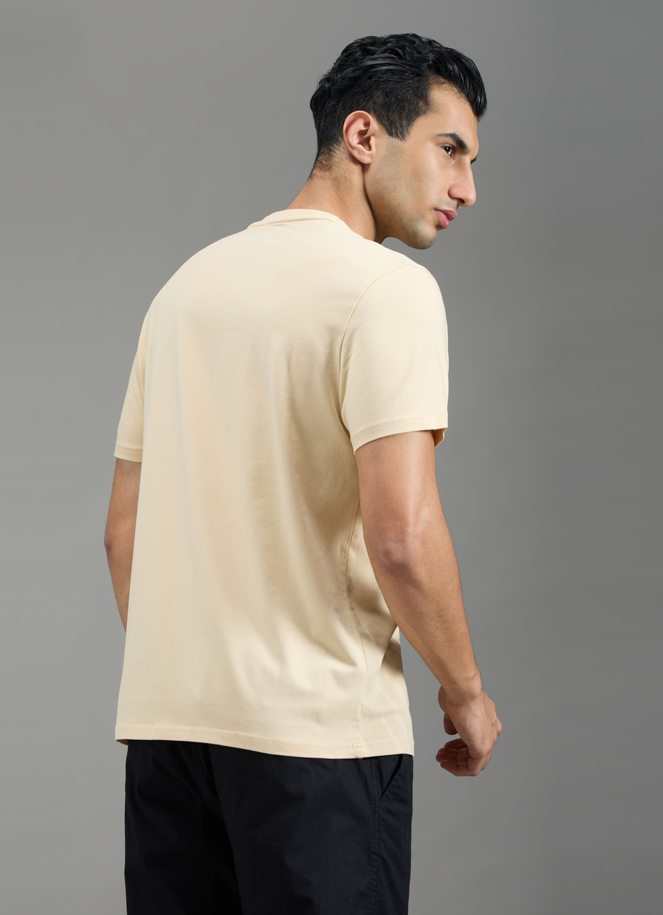 Men Grey Abstract Print Slim Fit T-shirt, , large image number 2