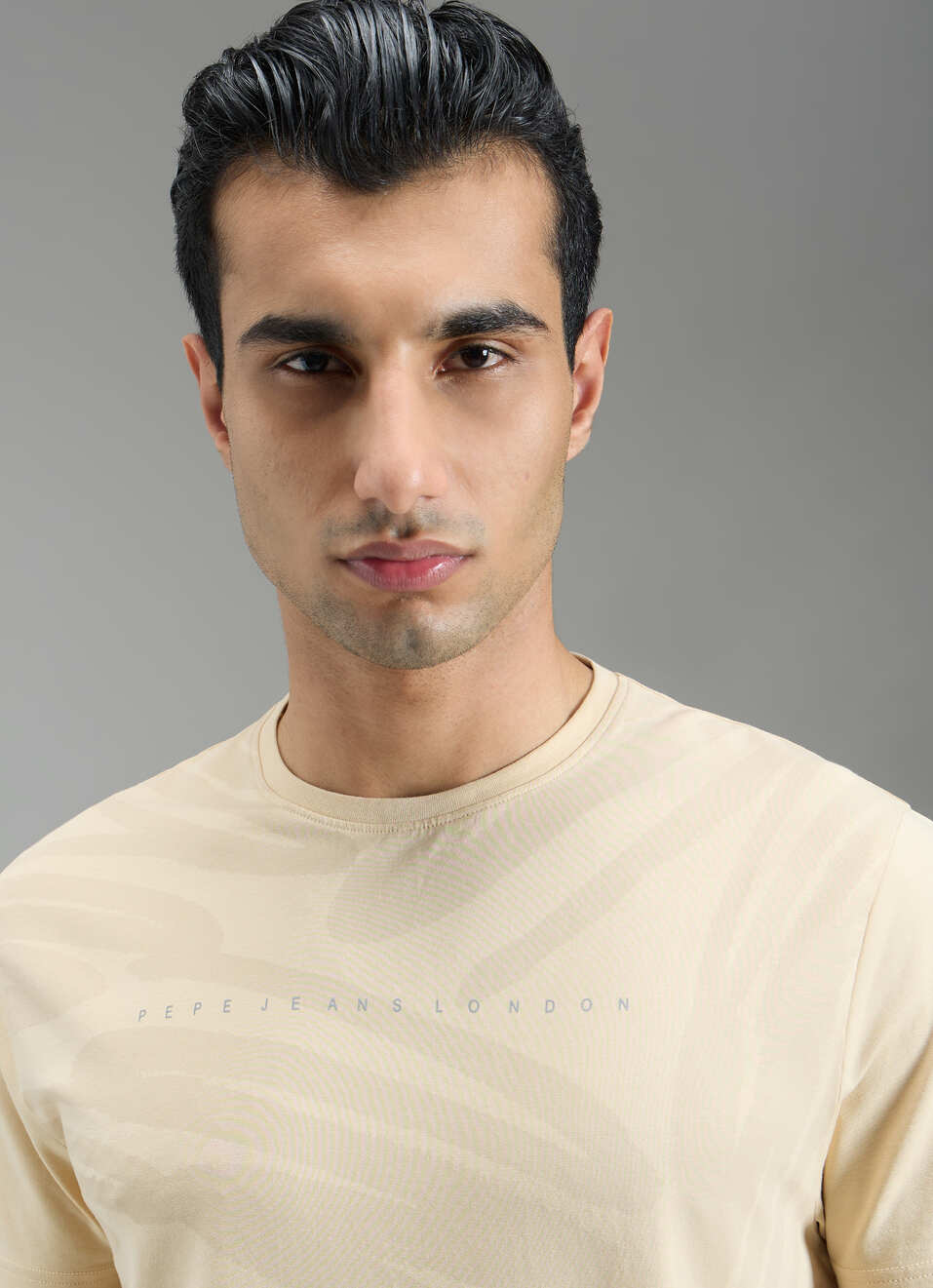 Men Grey Abstract Print Slim Fit T-shirt, , large image number 4