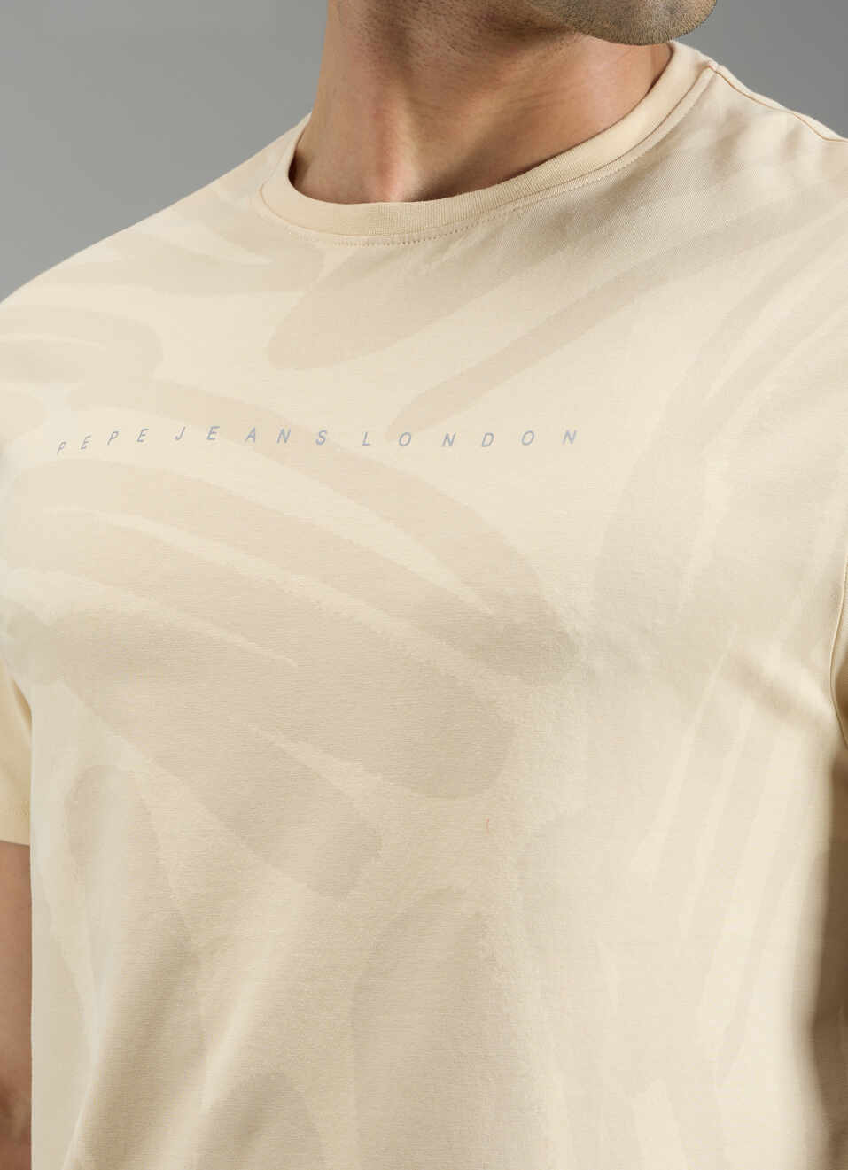 Men Grey Abstract Print Slim Fit T-shirt, , large image number 5