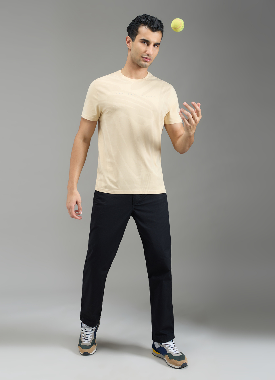 Men Grey Abstract Print Slim Fit T-shirt, , large image number 6