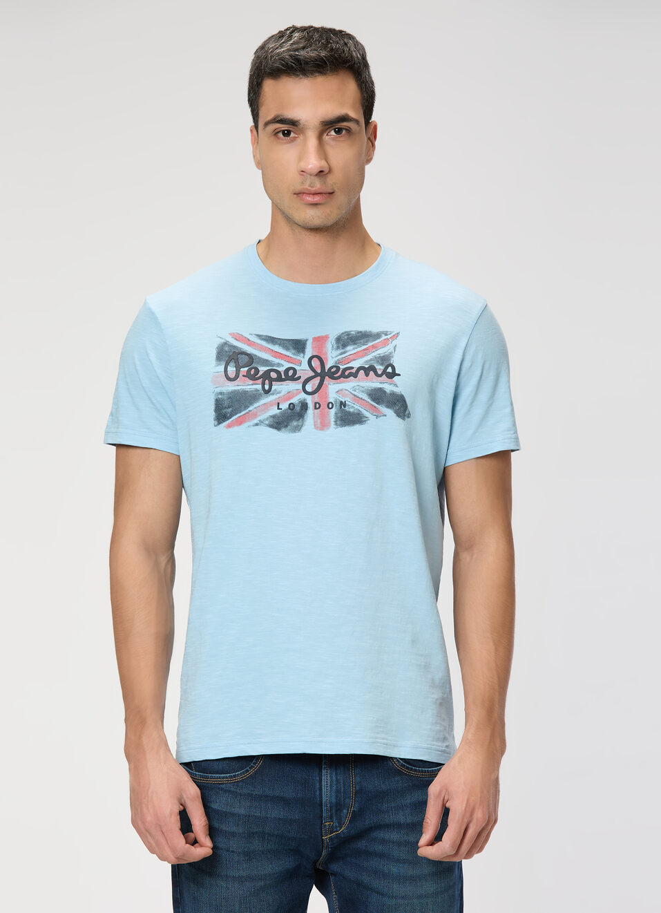 Men Off White Slim Graphic T-shirt, , large image number 1