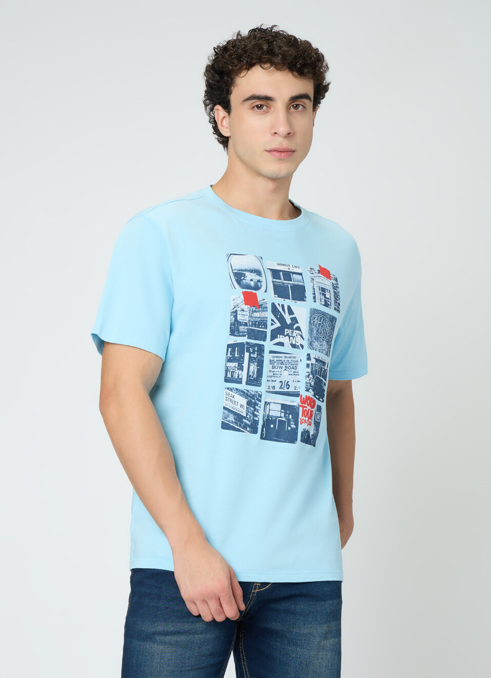 Men White Oversized Graphic T-shirt, , large image number 1