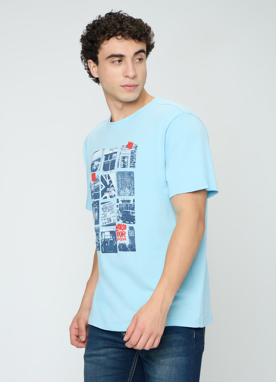 Men White Oversized Graphic T-shirt, , large image number 3