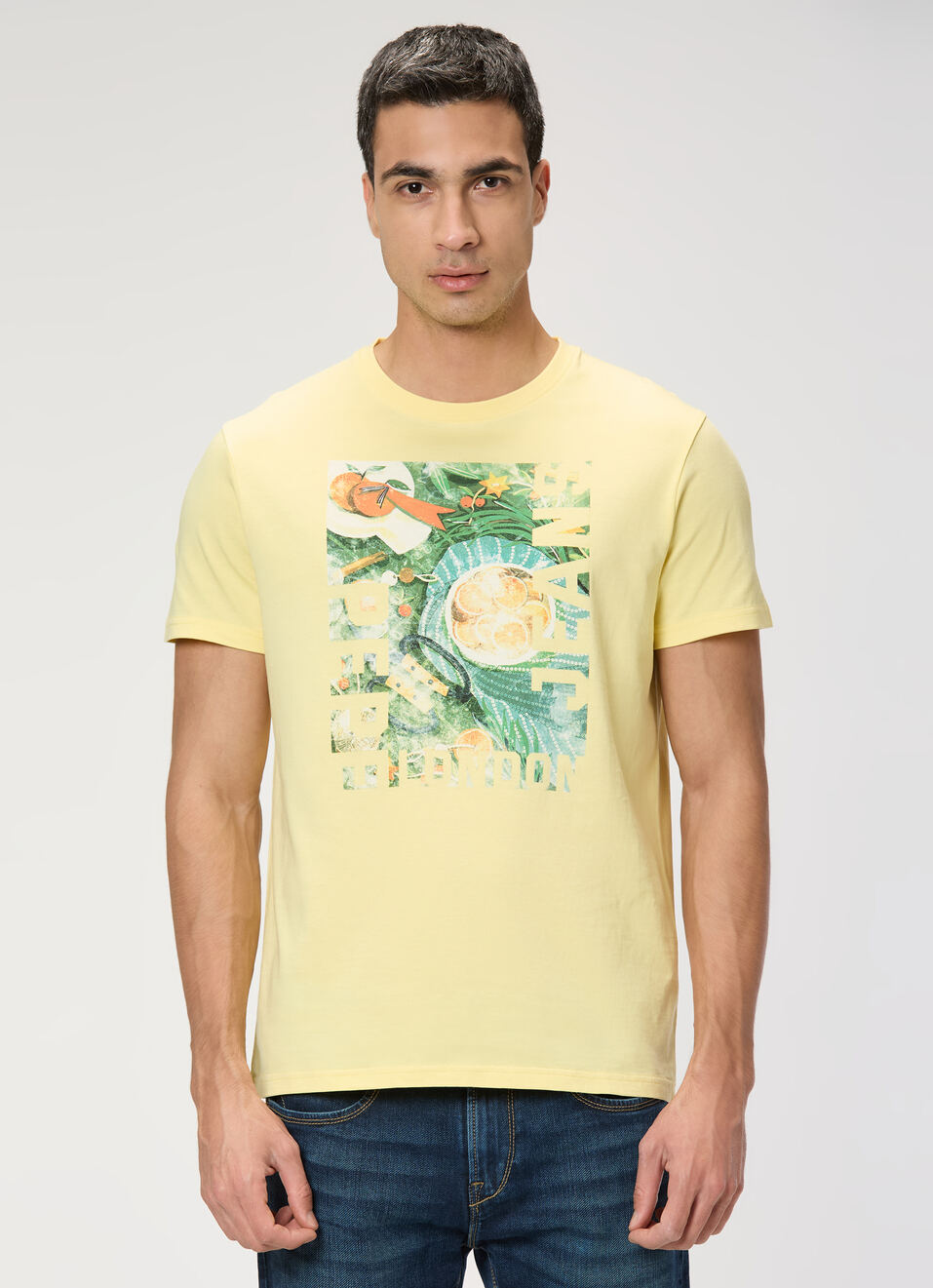 Men White Slim Graphic T-shirt, , large image number 1