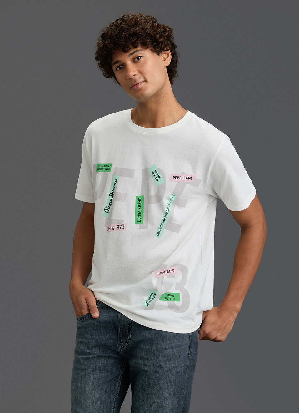 Men White Graphic Relaxed Fit T-shirt, , large image number 6