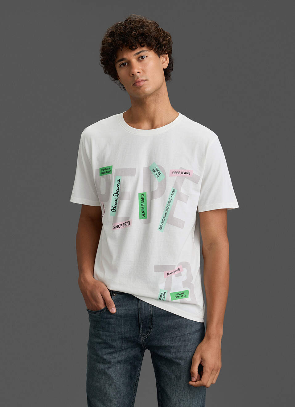 Men White Graphic Relaxed Fit T-shirt, , large image number 0