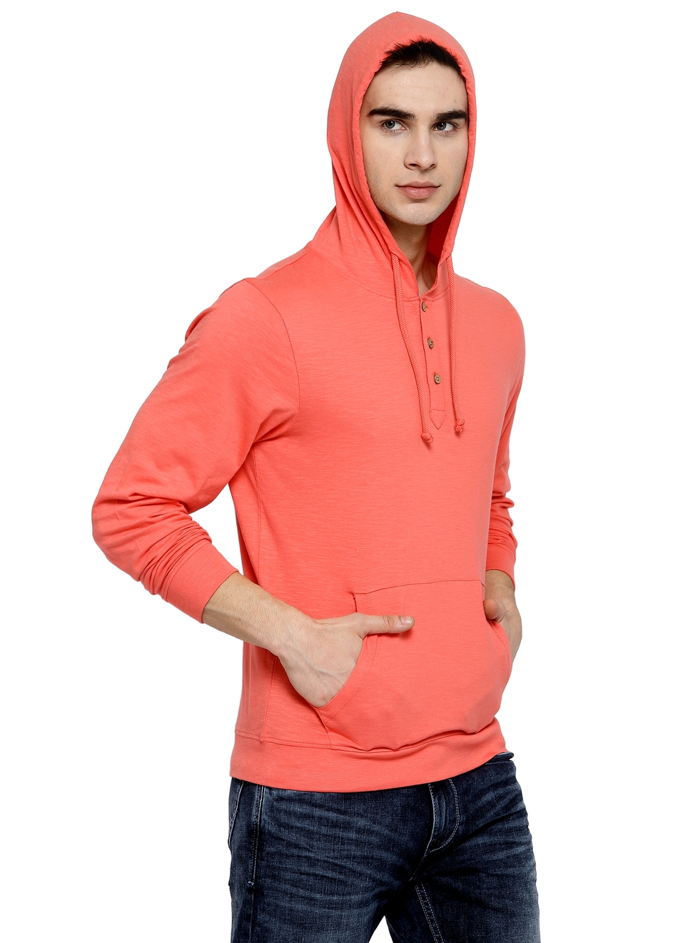 Brutus Hoodie T-Shirt With Button Placket, , large image number 5