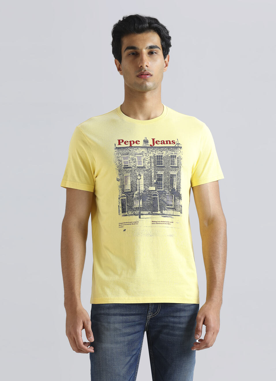 Yellow Graphic Print Short Sleeve T-shirt, , large image number 1