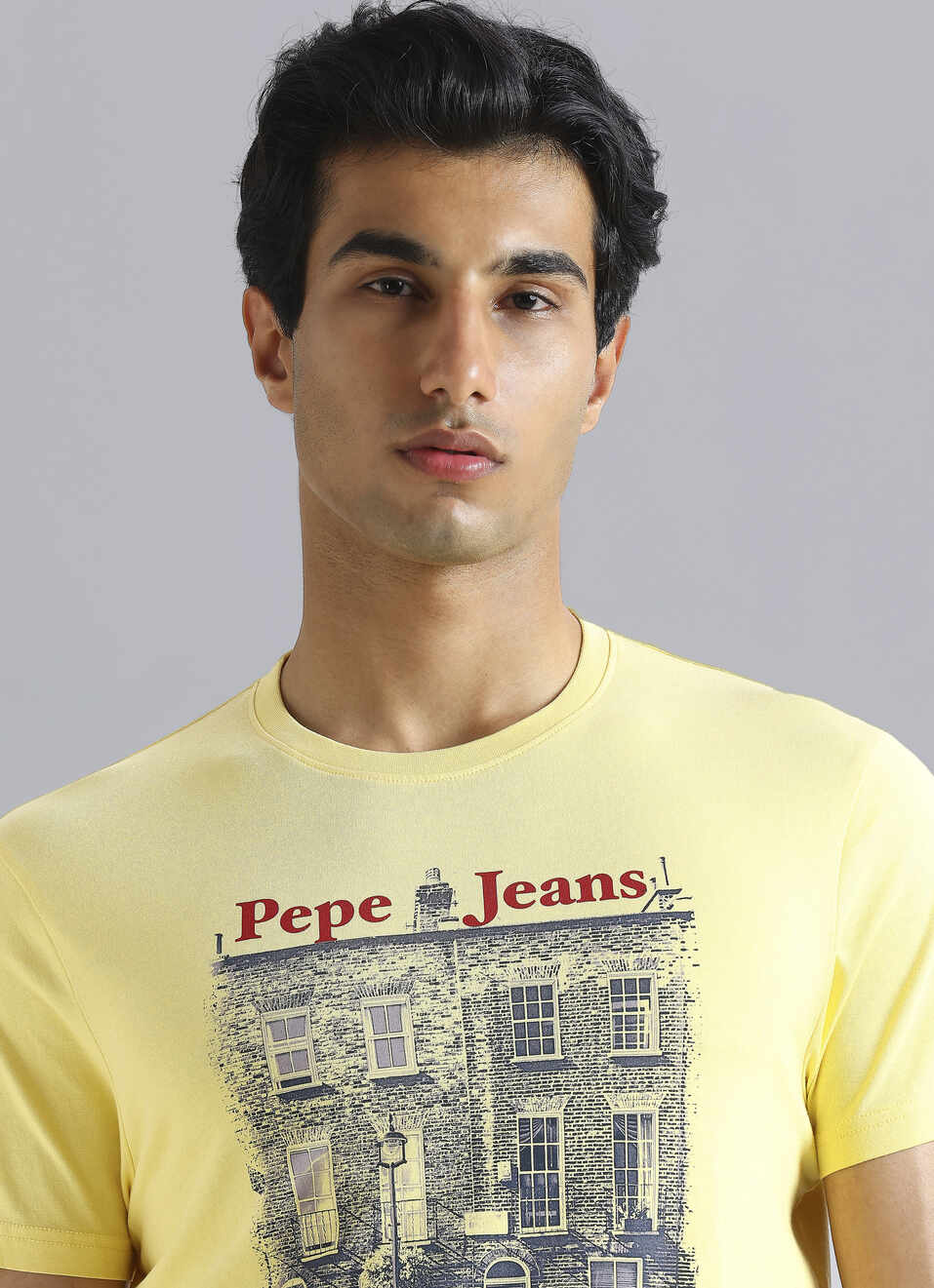 Yellow Graphic Print Short Sleeve T-shirt, , large image number 4