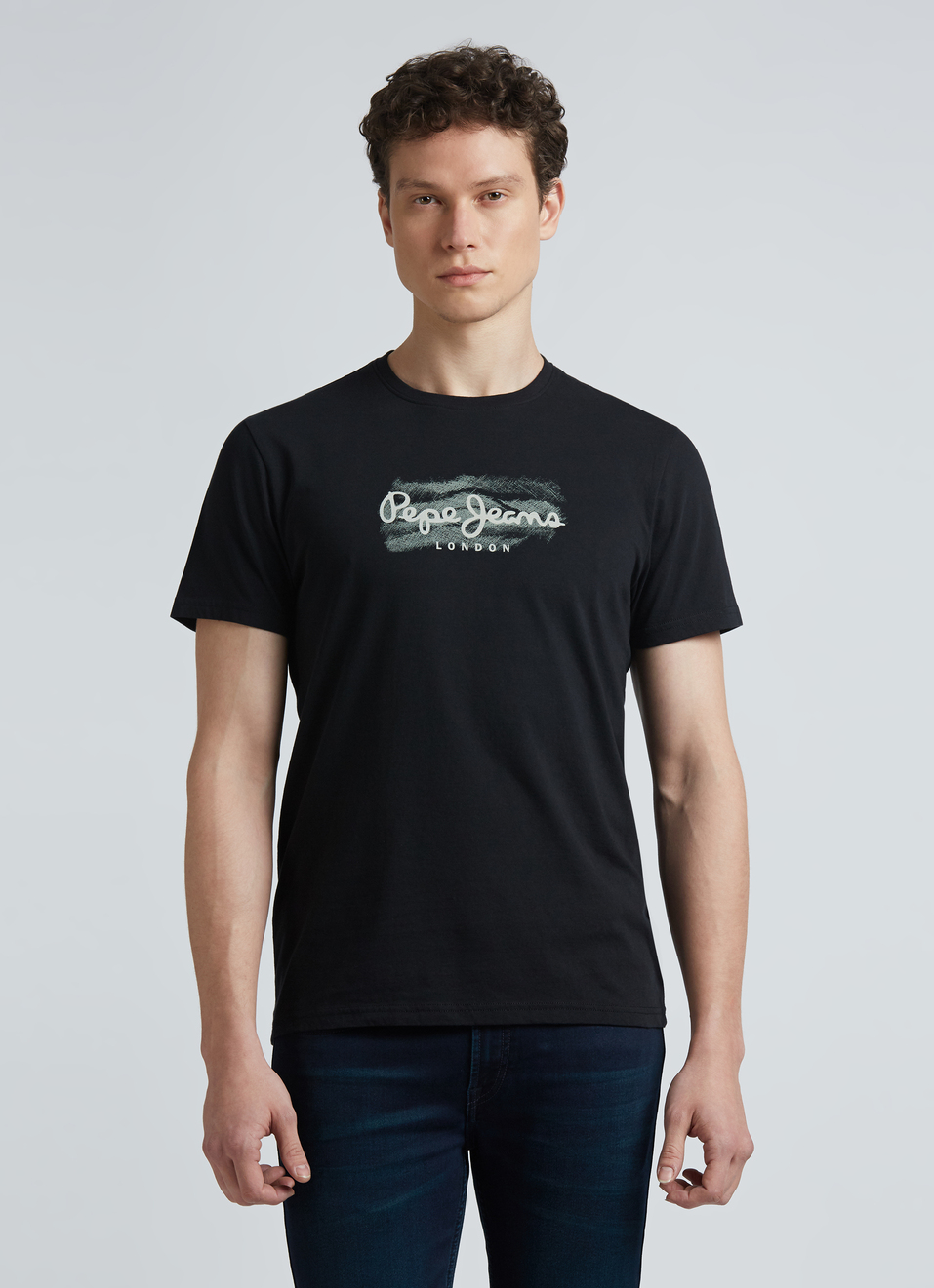 White Graphic Print Short Sleeve T-shirt, , large image number 1