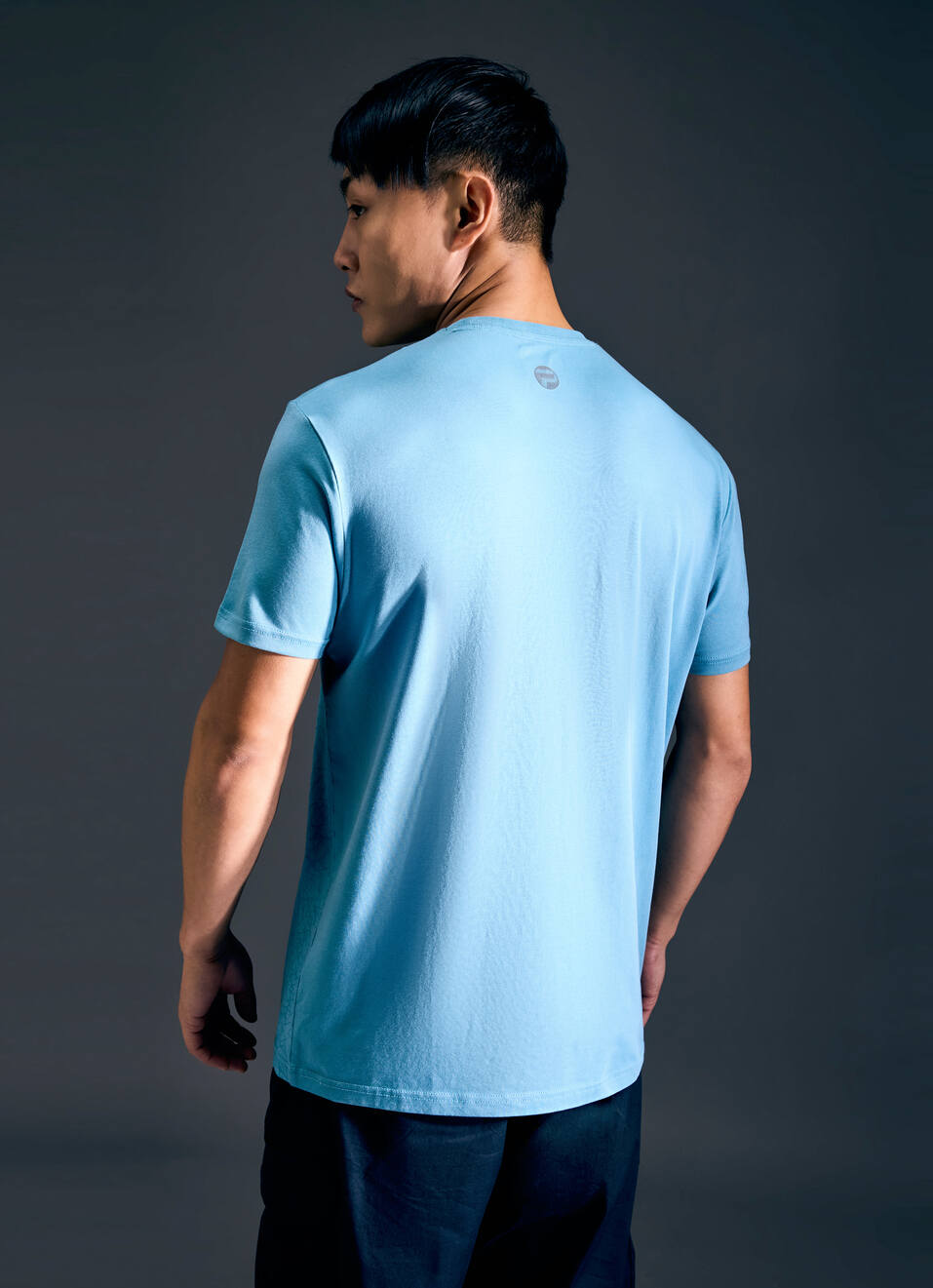 Men Blue Abstract Print Short Sleeve Stretch T-shirt, , large image number 2