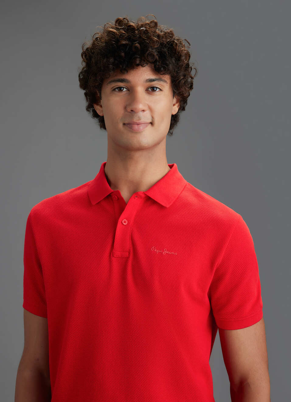 Men Red Solid Short Sleeve Polo, , large image number 4