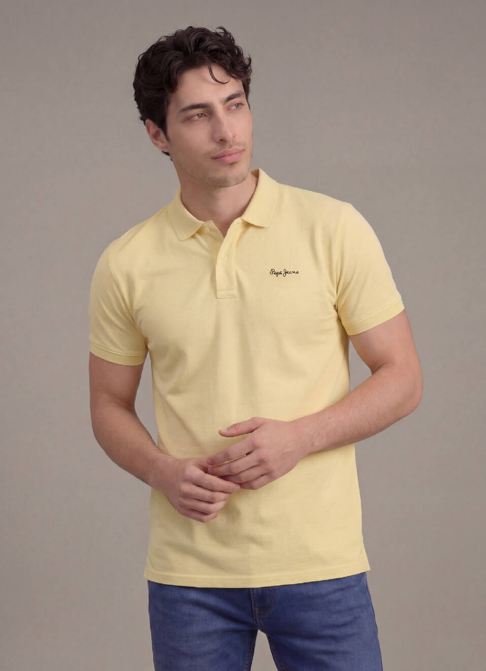 Men Yellow Solid Short Sleeves Polo, , large image number 2