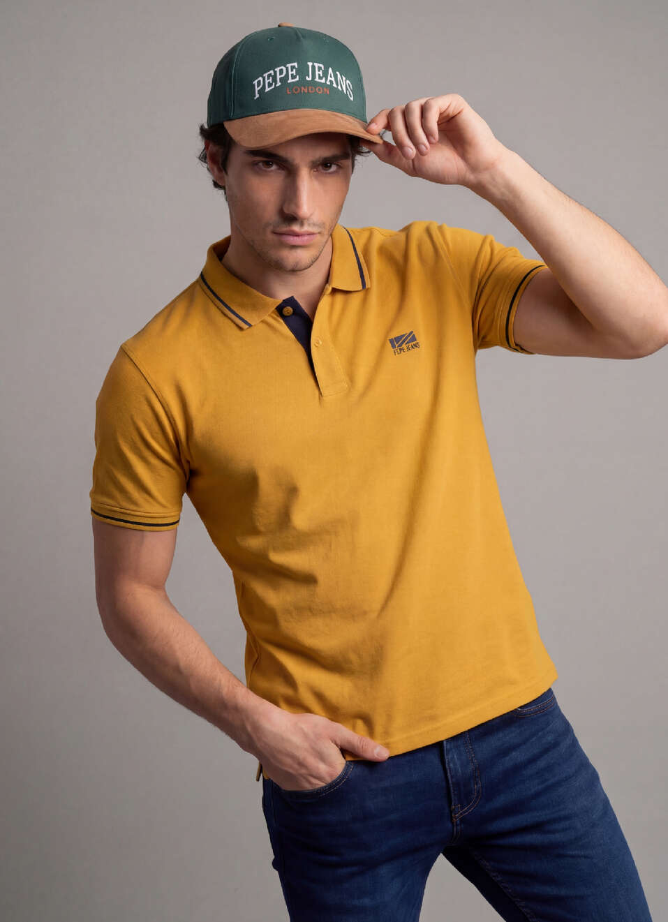 Men Yellow Solid Short Sleeves Polo, , large image number 5