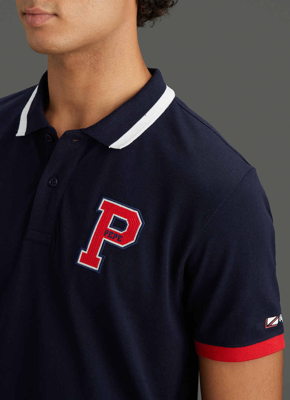 Men Navy Regular Fit Polo Collar T-shirt, , large image number 1