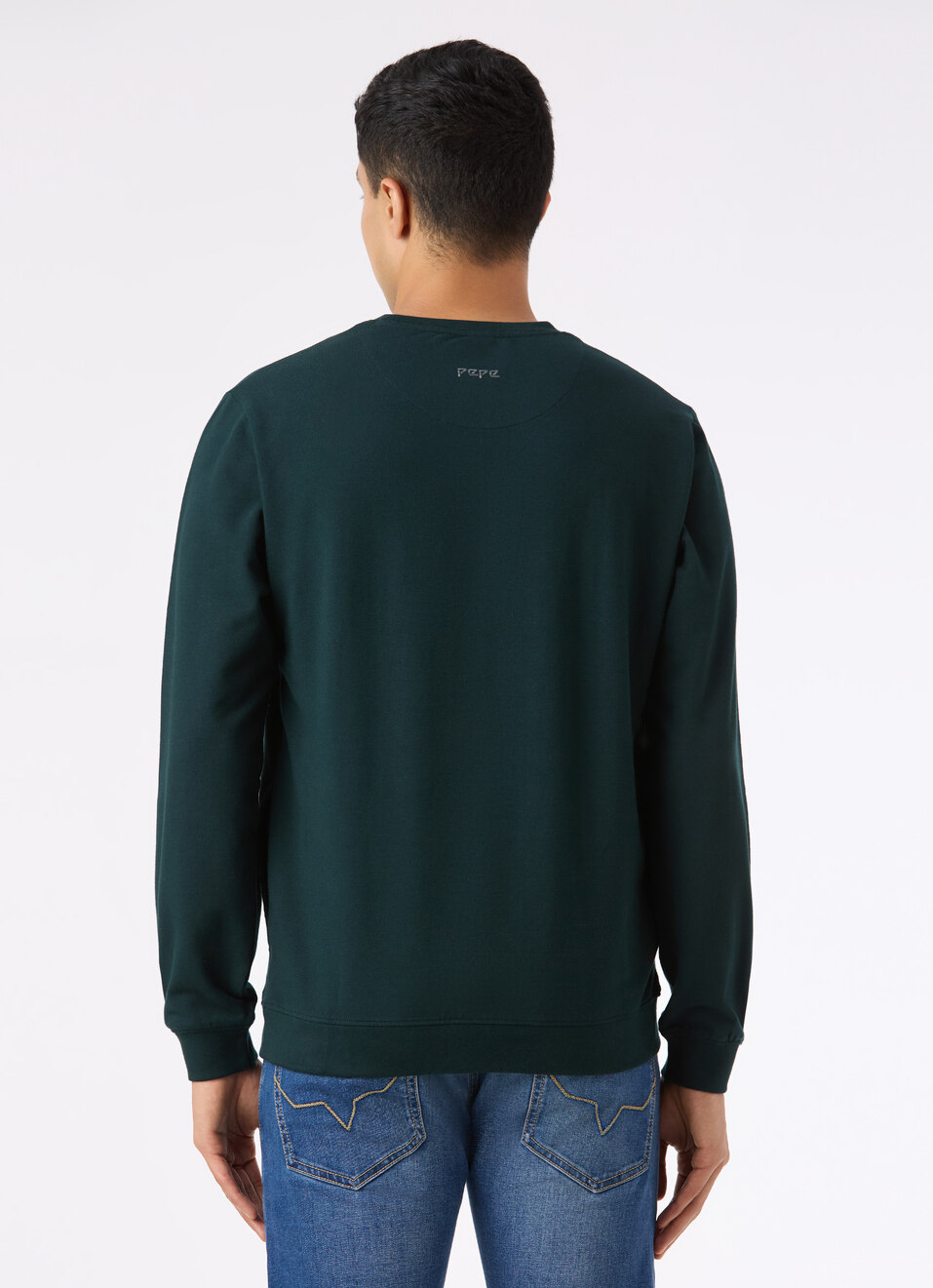 Men Teal Blue Abstract Print Regular Fit Sweatshirt, , large image number 2