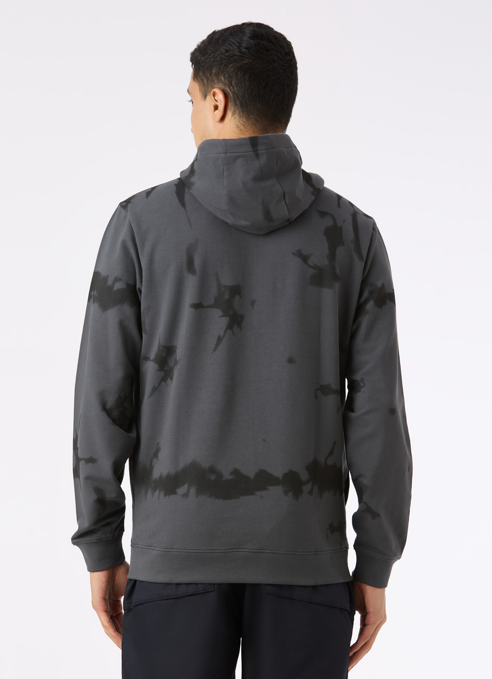 Men Grey Tie And Dye Hooded Regular Fit Sweatshirt, , large image number 2